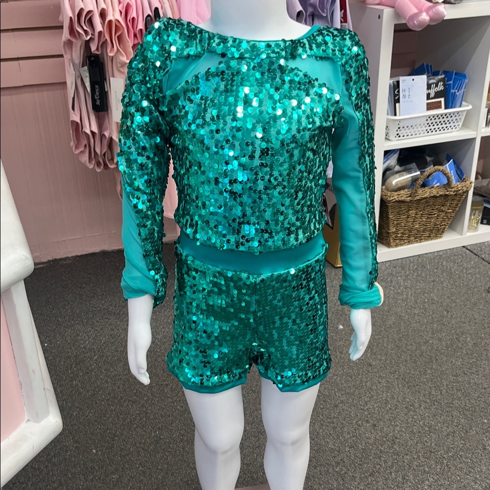 Sparkling Teal Sequin Kids Costume